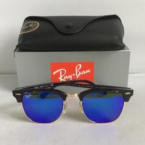 Ray-Ban Clubmaster with Blue Lenses Sunglasses.